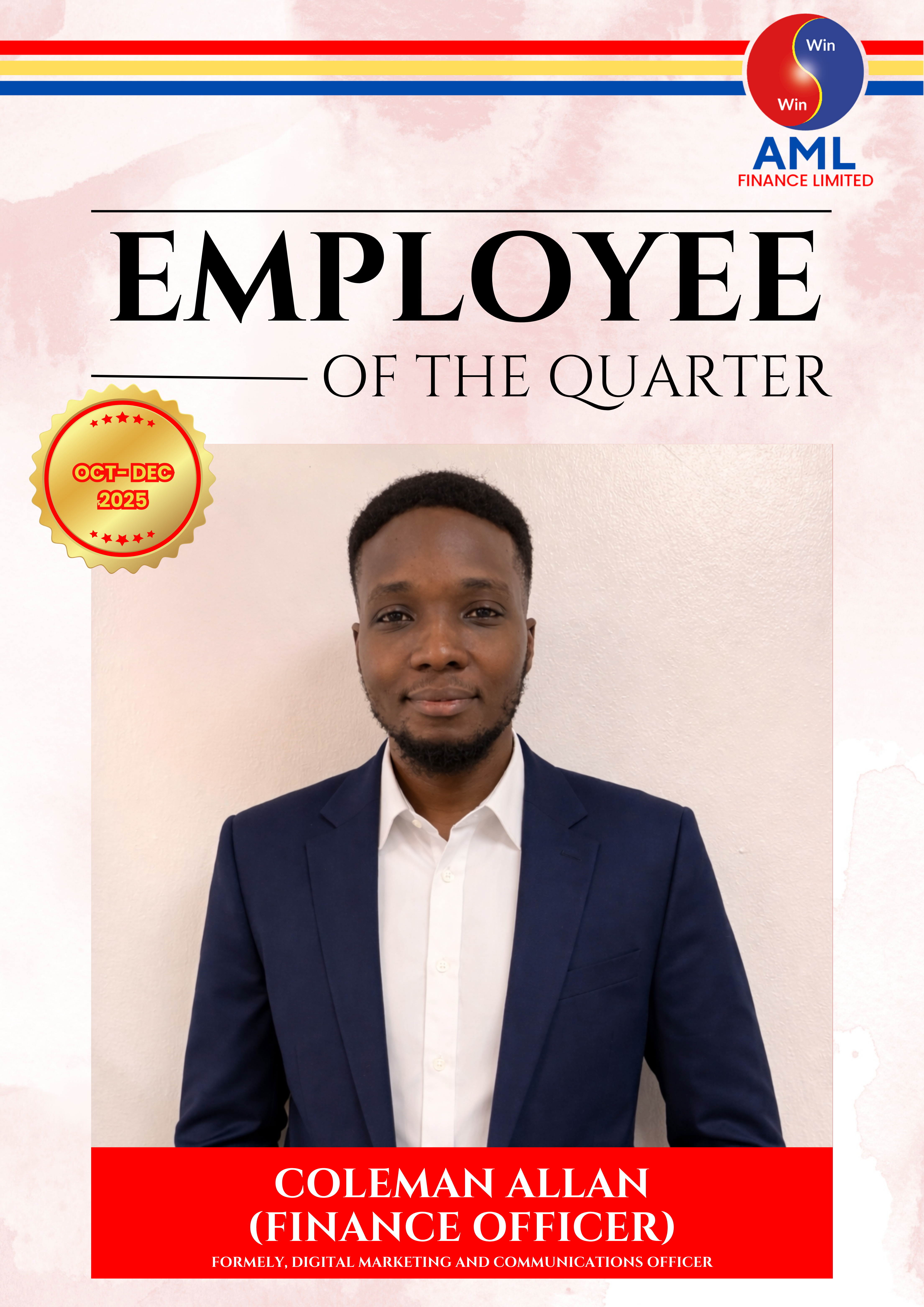  Employee of the Quarter October to December 2025