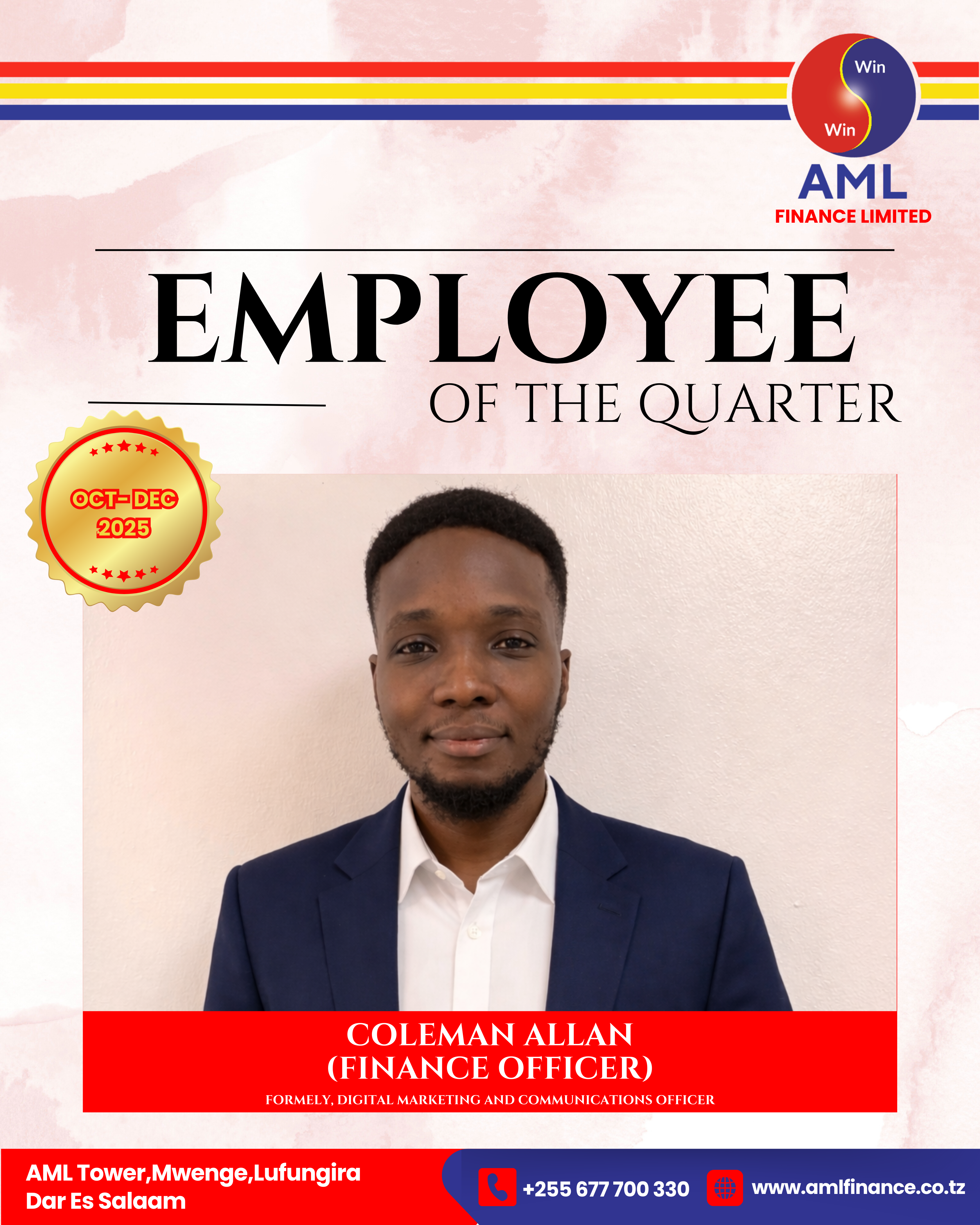 Coleman Allan - Employee of the quarter Q4 - 2025